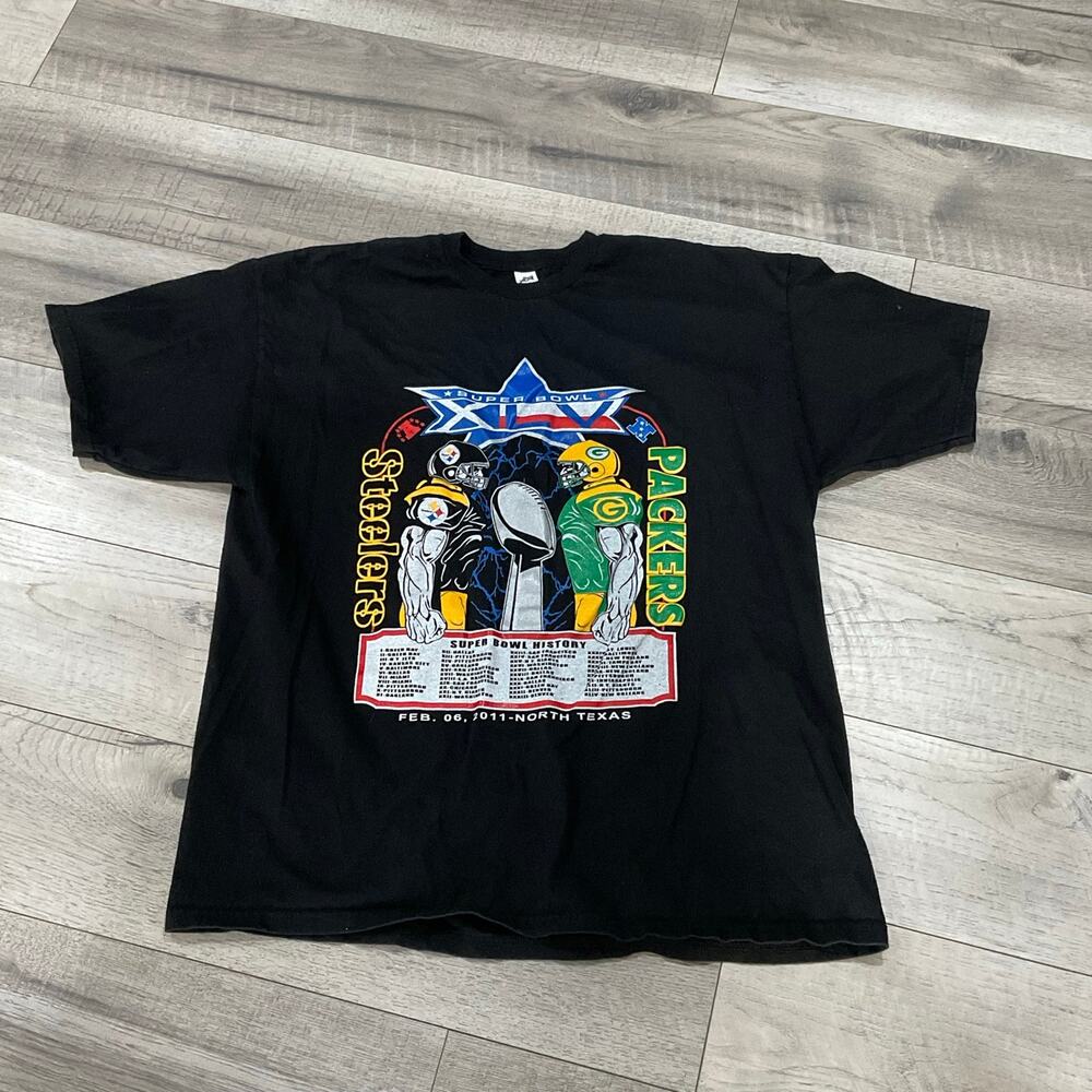 Size XL Steelers vs Packers NFL‎ Super Bowl XLV 2011 t shirt